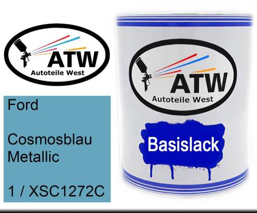 Ford, Cosmosblau Metallic, 1 / XSC1272C: 1L Lackdose, von ATW Autoteile West.